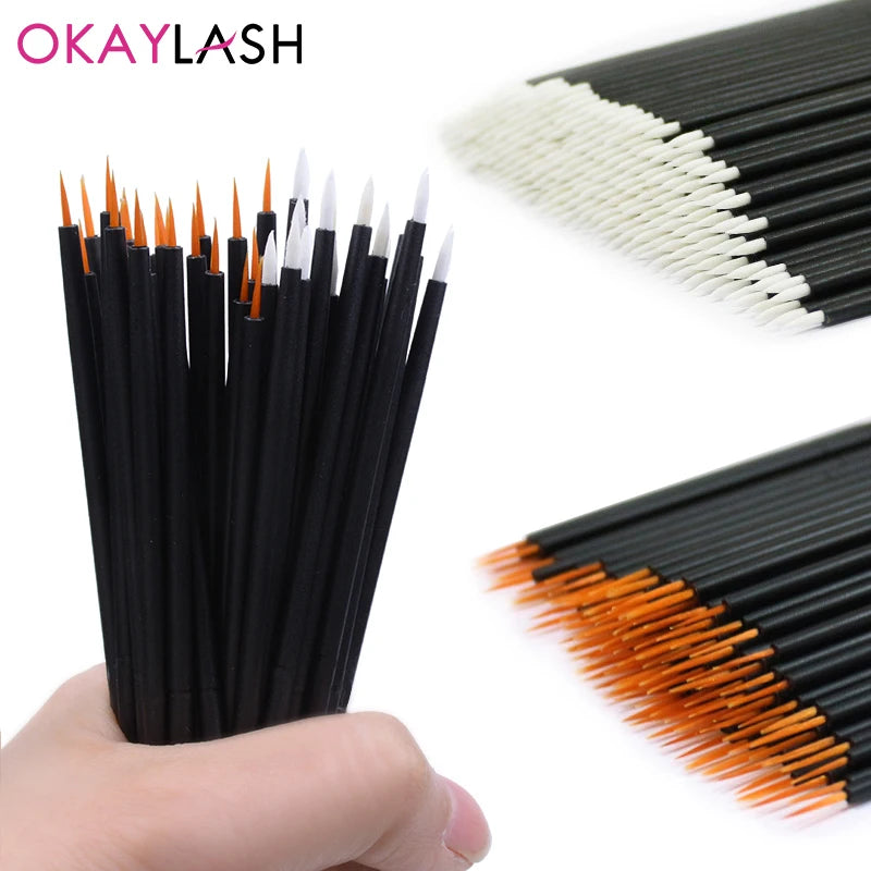 OKAYL - Pinceaux Réutilisables pour Nail Art et Maquillage : Lot de 50 Outils Polyvalents pour Eyeliner et Peinture