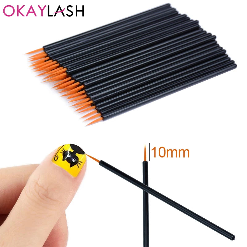 OKAYL - Pinceaux Réutilisables pour Nail Art et Maquillage : Lot de 50 Outils Polyvalents pour Eyeliner et Peinture
