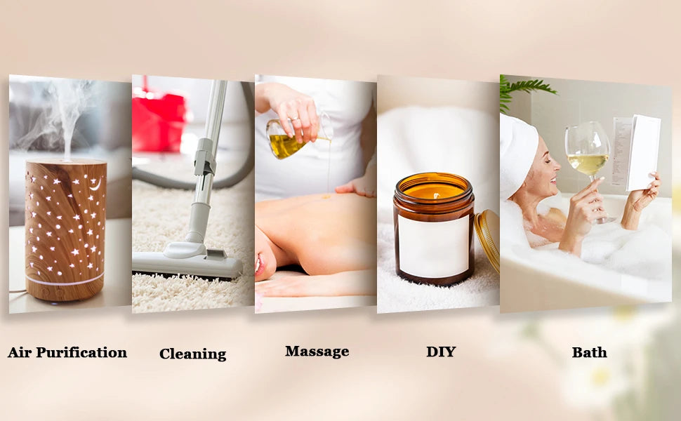 EUQEE-Huile essentielle végétale naturelle avec compte-gouttes pour diffuseur, humidificateur.