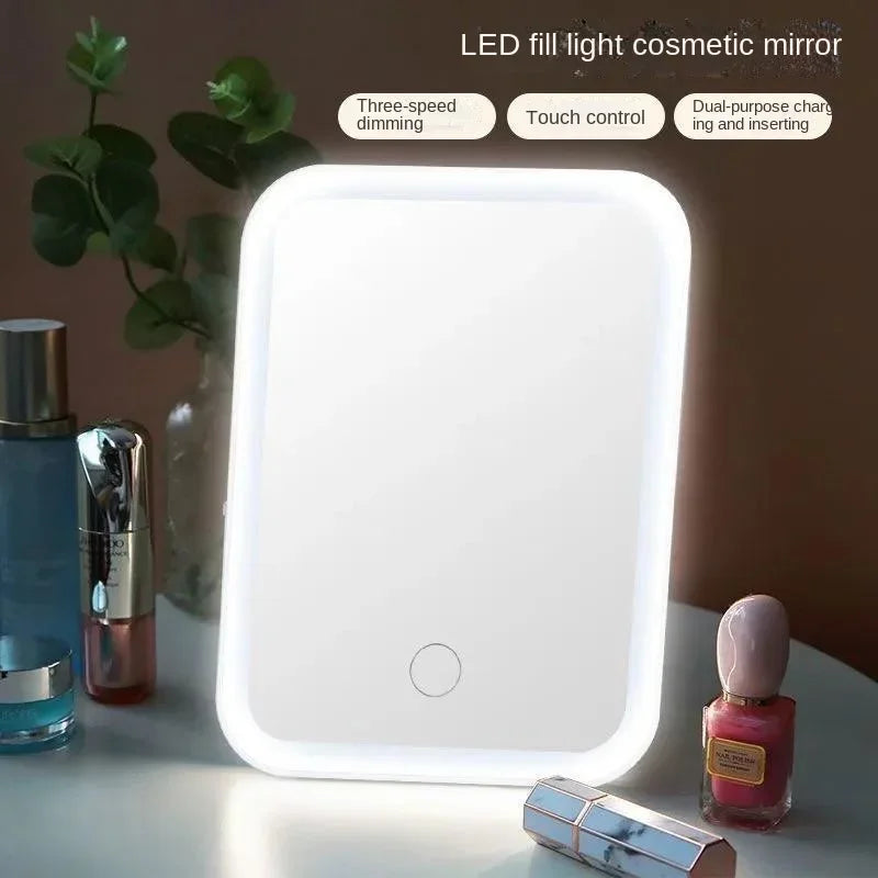 Miroir de Maquillage Pliable à Écran Tactile LED