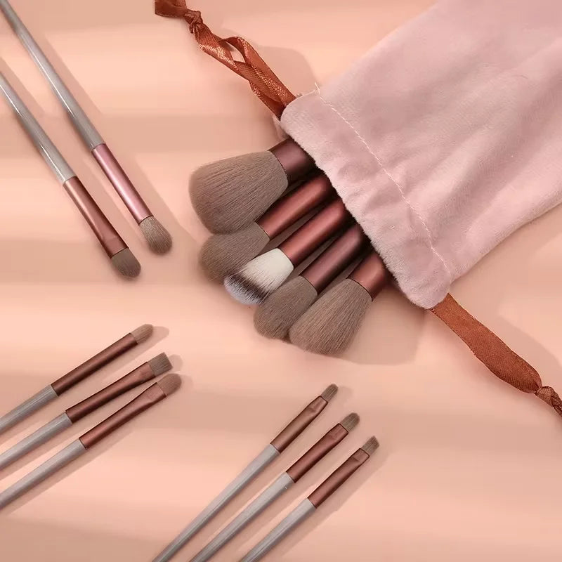 Ensemble de pinceaux de maquillage professionnels - 13/15 pièces avec sac, pour fond de teint, fard à joues et beauté