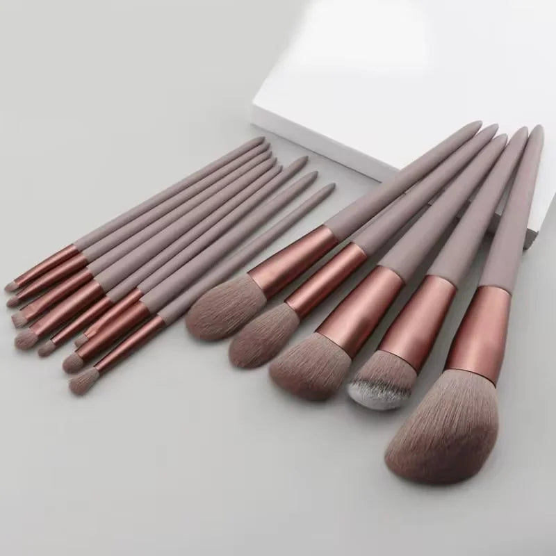 Ensemble de pinceaux de maquillage professionnels - 13/15 pièces avec sac, pour fond de teint, fard à joues et beauté