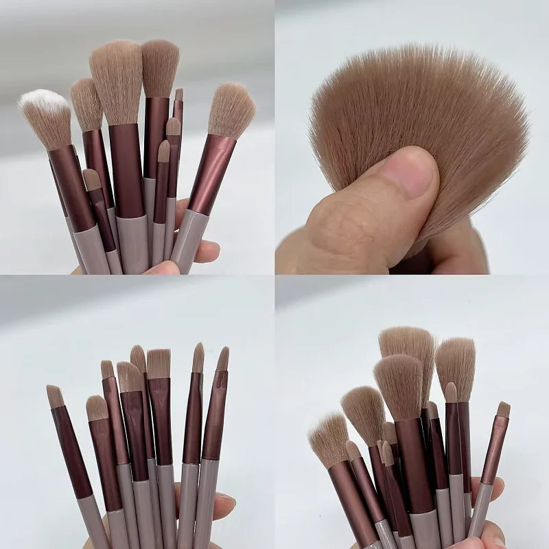 Ensemble de pinceaux de maquillage professionnels - 13/15 pièces avec sac, pour fond de teint, fard à joues et beauté