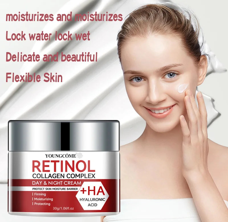 Crème hydratante au collagène de rétinol, soin du visage, nourrit en profondeur, adaptée aux peaux sèches et rugueuses, crème anti-âge
