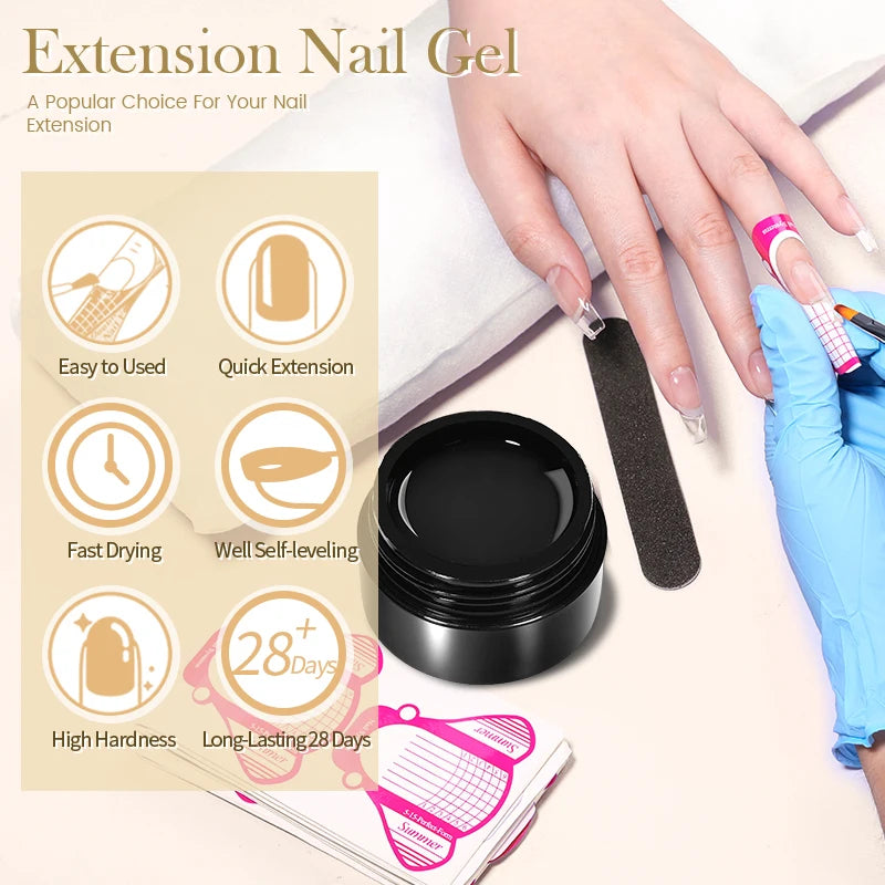 Gel de Construction UV Laiteux - Extension et Renforcement des Ongles
