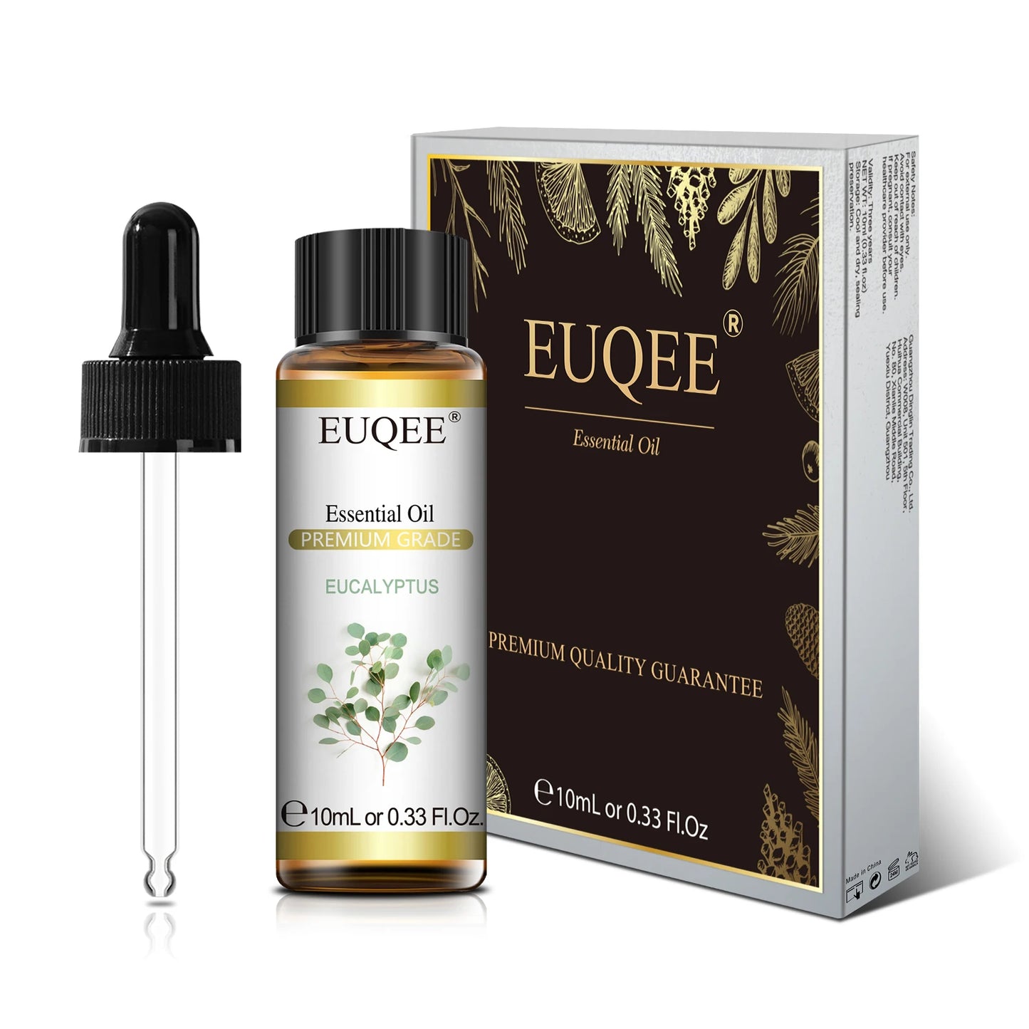 EUQEE-Huile essentielle végétale naturelle avec compte-gouttes pour diffuseur, humidificateur.