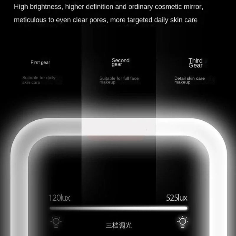 Miroir de Maquillage Pliable à Écran Tactile LED