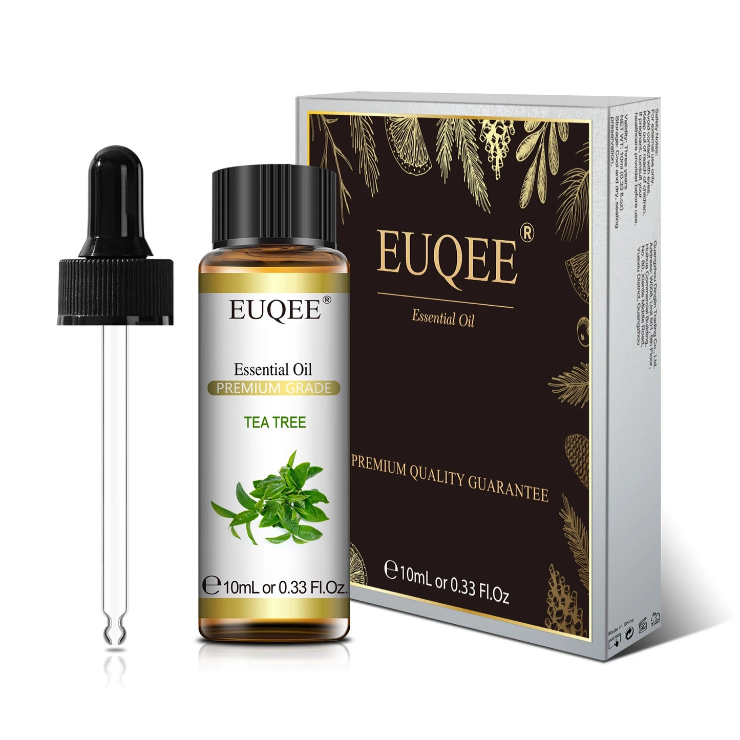 EUQEE-Huile essentielle végétale naturelle avec compte-gouttes pour diffuseur, humidificateur.