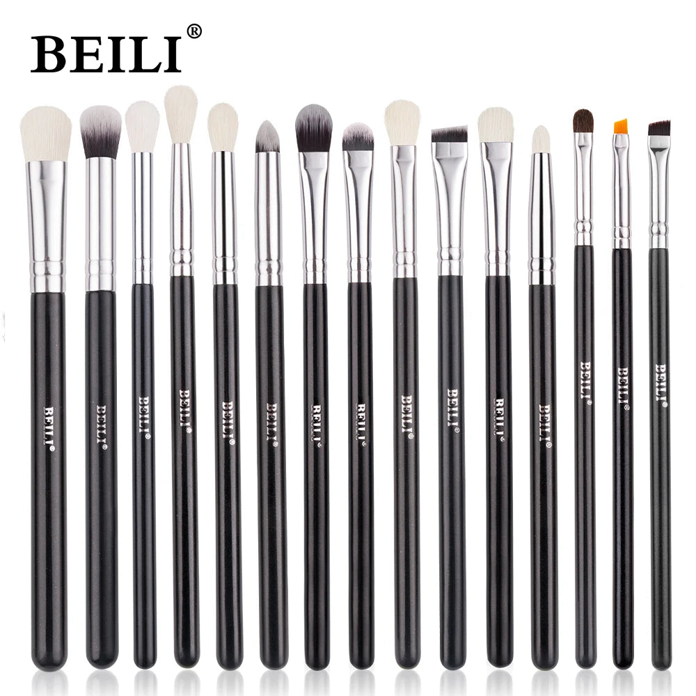 BEILI - Ensemble de Pinceaux de Maquillage Professionnels : Fibre Naturelle pour Fond de Teint, Poudre et Contour