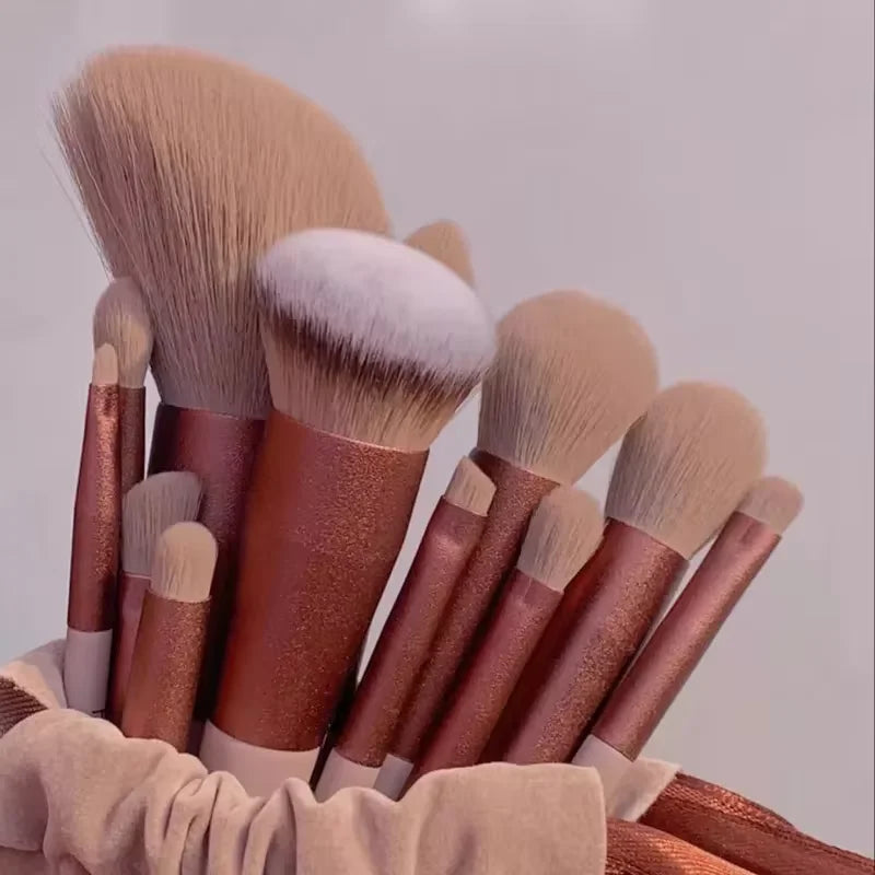 Ensemble de pinceaux de maquillage professionnels - 13/15 pièces avec sac, pour fond de teint, fard à joues et beauté