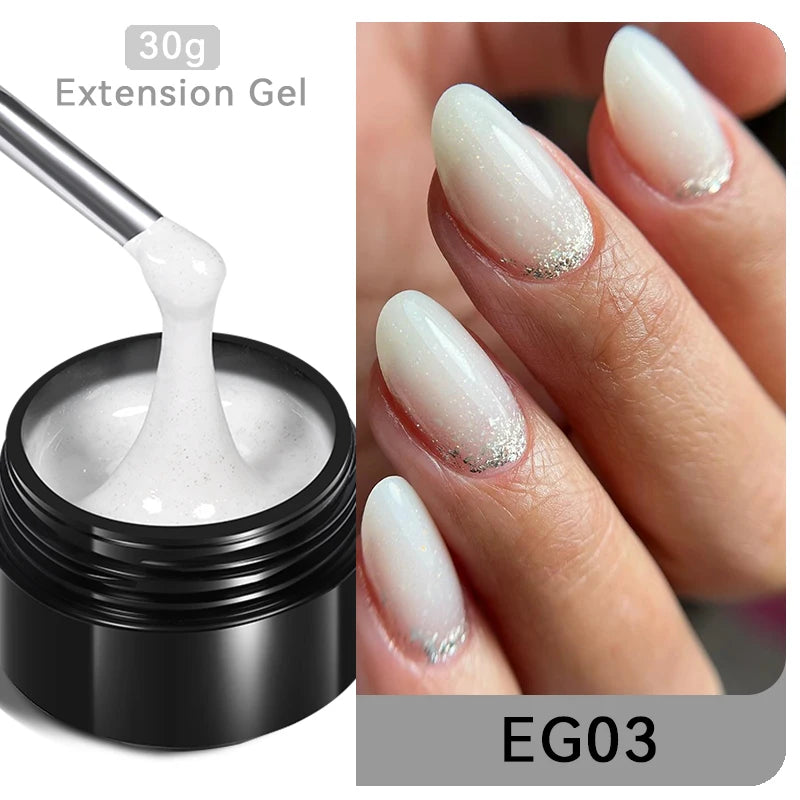 Gel de Construction UV Laiteux - Extension et Renforcement des Ongles