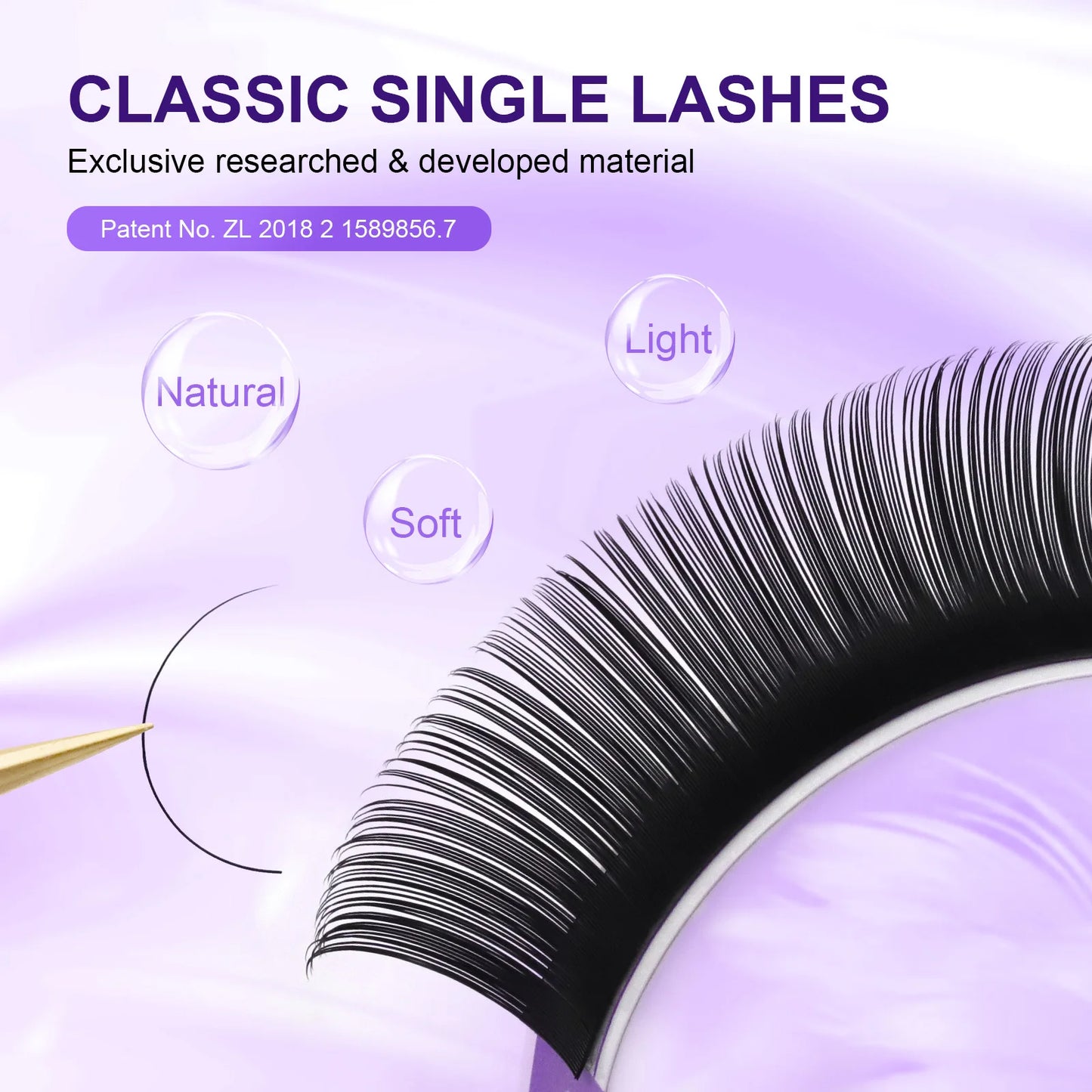 Faux Cils Individuels Nagaraku : Extensions en Vison Doux pour un Maquillage Classique Professionnel