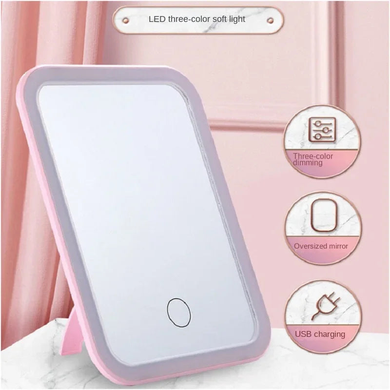 Miroir de Maquillage Pliable à Écran Tactile LED