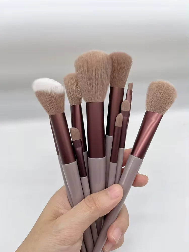 Ensemble de pinceaux de maquillage professionnels - 13/15 pièces avec sac, pour fond de teint, fard à joues et beauté