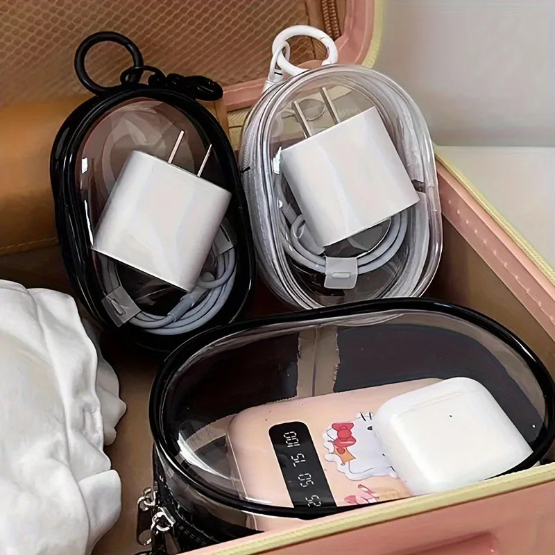 Mini Sac de Rangement Transparent avec Fermeture Éclair - Compact, Polyvalent