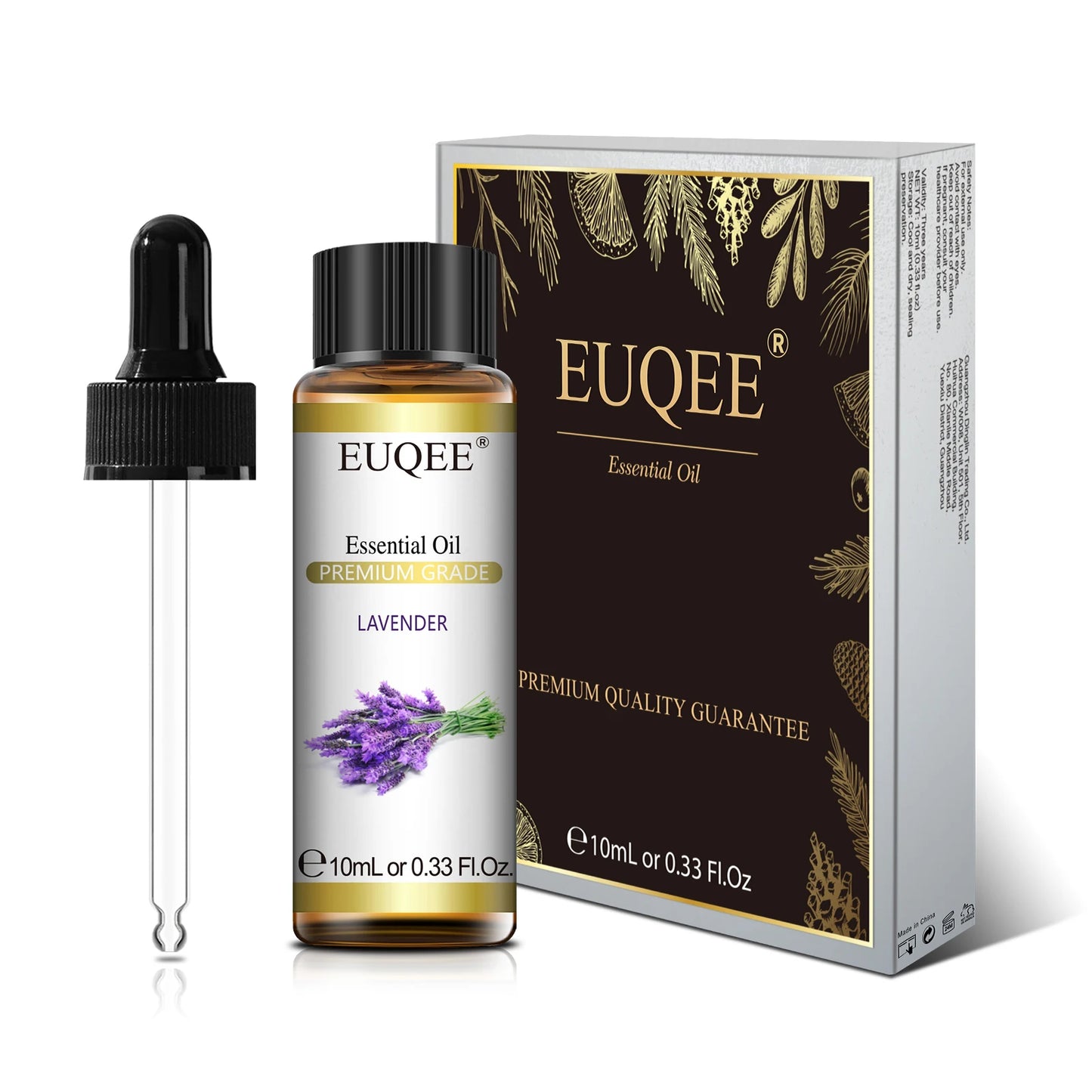 EUQEE-Huile essentielle végétale naturelle avec compte-gouttes pour diffuseur, humidificateur.