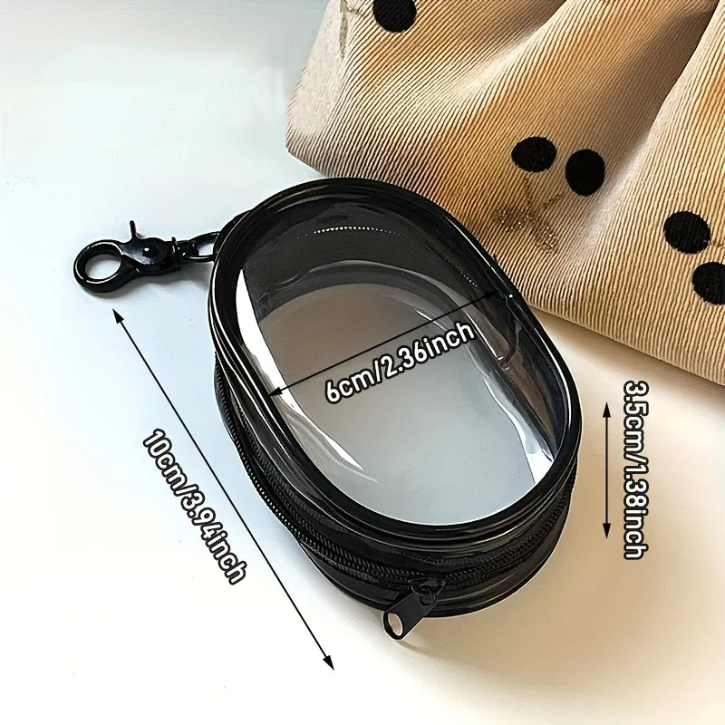Mini Sac de Rangement Transparent avec Fermeture Éclair - Compact, Polyvalent