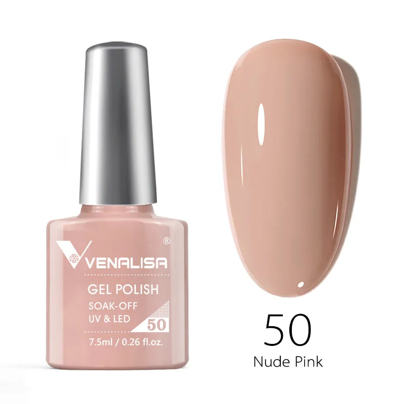 VENALISA – Vernis à Ongles Gel Semi-Permanent 7,5 ml, 120 Couleurs, UV/LED, Effet Paillettes, Formule Organique et Facile à Dissoudre