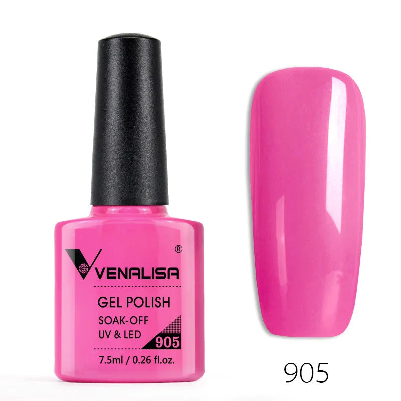 VENALISA – Vernis à Ongles Gel Semi-Permanent 7,5 ml, 120 Couleurs, UV/LED, Effet Paillettes, Formule Organique et Facile à Dissoudre
