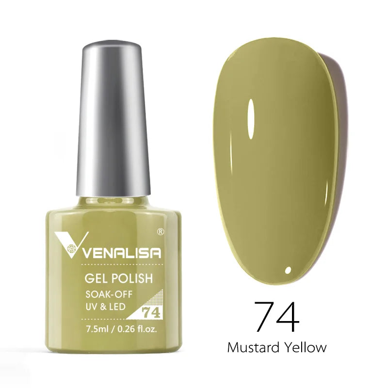 VENALISA – Vernis à Ongles Gel Semi-Permanent 7,5 ml, 120 Couleurs, UV/LED, Effet Paillettes, Formule Organique et Facile à Dissoudre