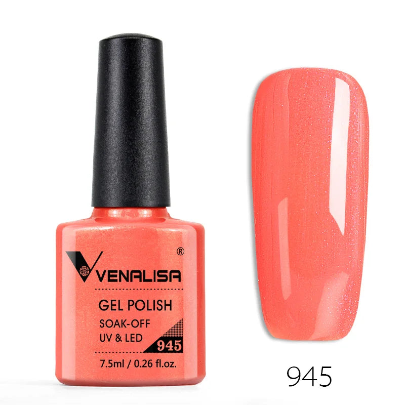 VENALISA – Vernis à Ongles Gel Semi-Permanent 7,5 ml, 120 Couleurs, UV/LED, Effet Paillettes, Formule Organique et Facile à Dissoudre