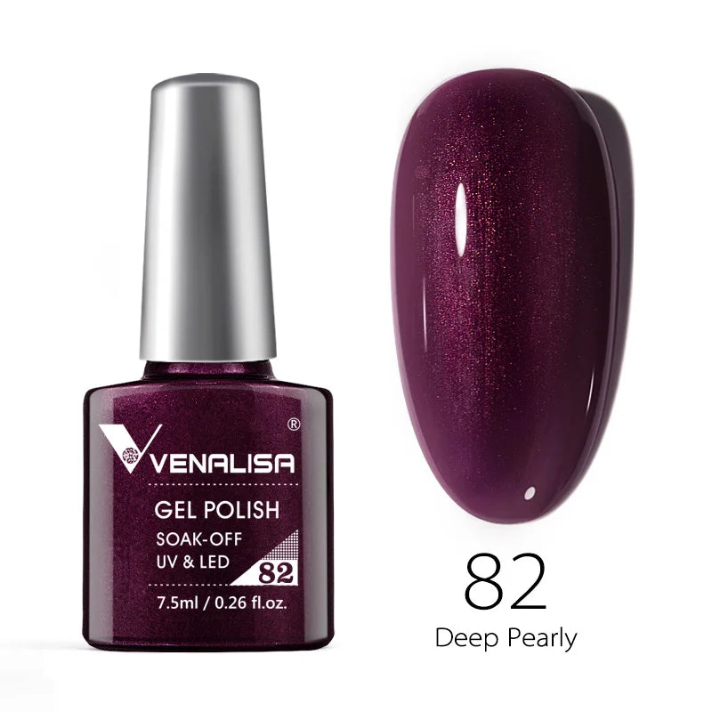 VENALISA – Vernis à Ongles Gel Semi-Permanent 7,5 ml, 120 Couleurs, UV/LED, Effet Paillettes, Formule Organique et Facile à Dissoudre