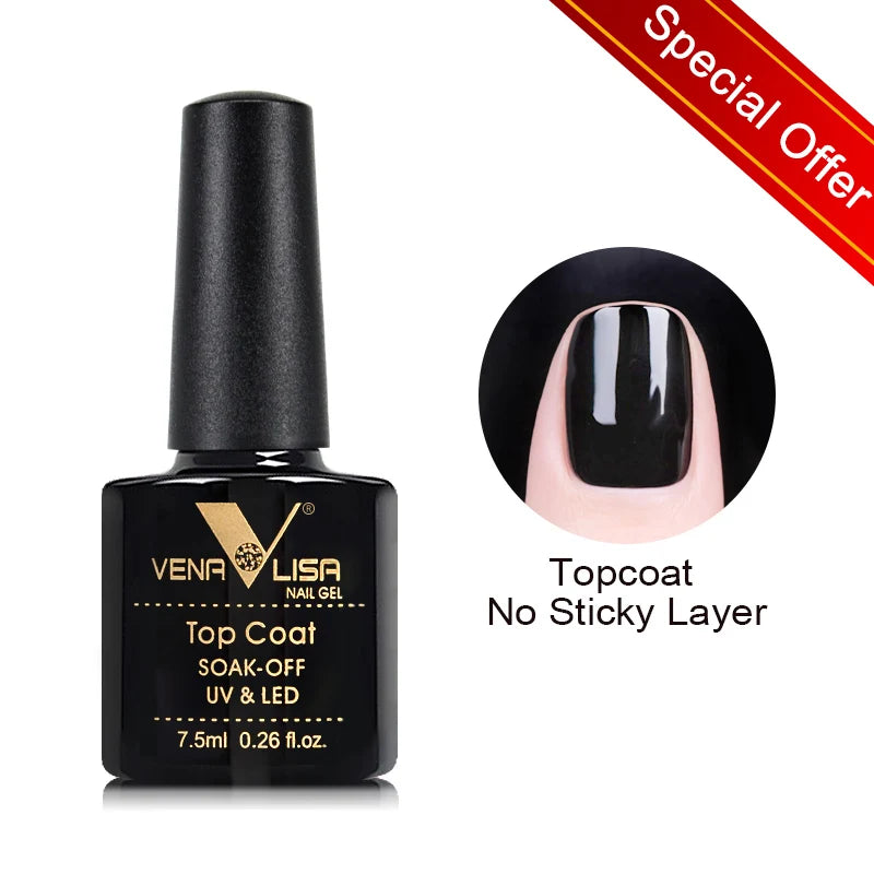 VENALISA – Vernis à Ongles Gel Semi-Permanent 7,5 ml, 120 Couleurs, UV/LED, Effet Paillettes, Formule Organique et Facile à Dissoudre
