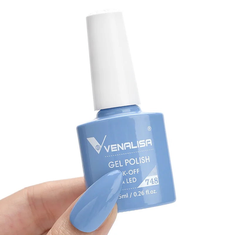 VENALISA – Vernis à Ongles Gel Semi-Permanent 7,5 ml, 120 Couleurs, UV/LED, Effet Paillettes, Formule Organique et Facile à Dissoudre