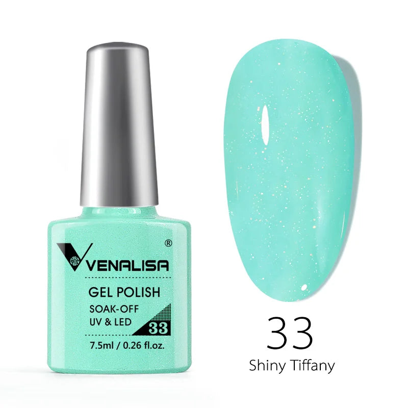 VENALISA – Vernis à Ongles Gel Semi-Permanent 7,5 ml, 120 Couleurs, UV/LED, Effet Paillettes, Formule Organique et Facile à Dissoudre