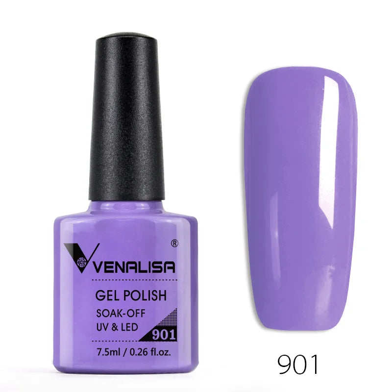 VENALISA – Vernis à Ongles Gel Semi-Permanent 7,5 ml, 120 Couleurs, UV/LED, Effet Paillettes, Formule Organique et Facile à Dissoudre