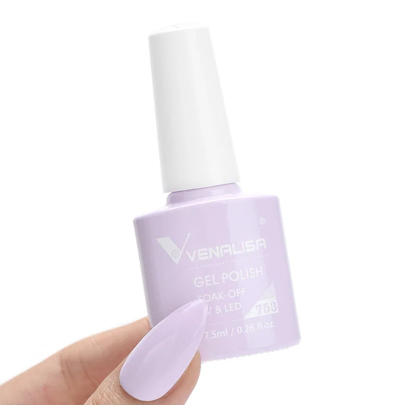 VENALISA – Vernis à Ongles Gel Semi-Permanent 7,5 ml, 120 Couleurs, UV/LED, Effet Paillettes, Formule Organique et Facile à Dissoudre