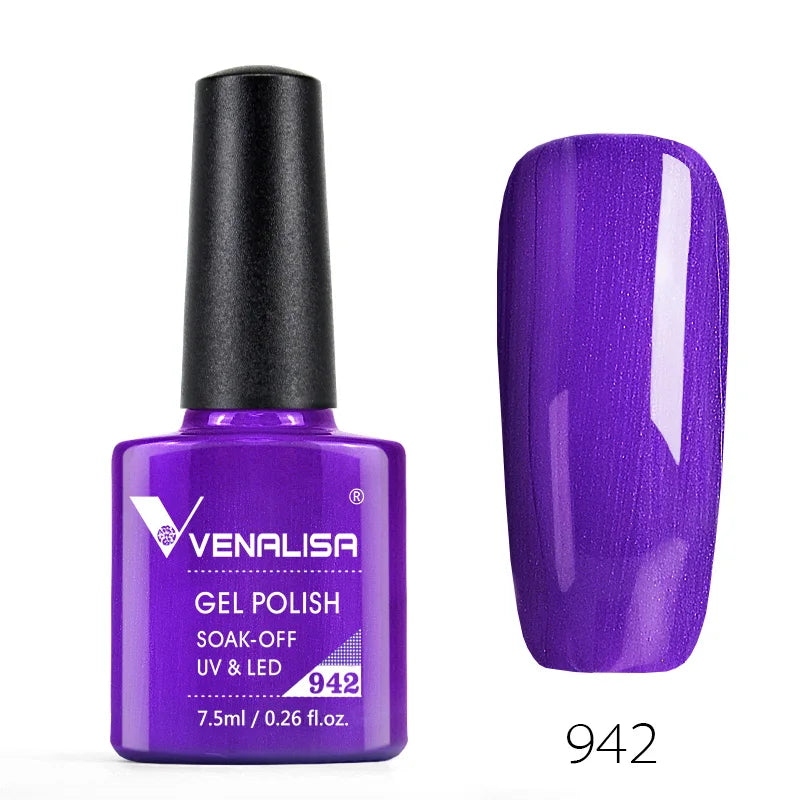 VENALISA – Vernis à Ongles Gel Semi-Permanent 7,5 ml, 120 Couleurs, UV/LED, Effet Paillettes, Formule Organique et Facile à Dissoudre
