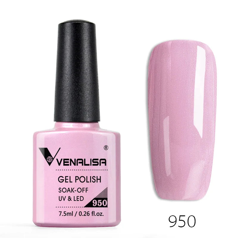 VENALISA – Vernis à Ongles Gel Semi-Permanent 7,5 ml, 120 Couleurs, UV/LED, Effet Paillettes, Formule Organique et Facile à Dissoudre
