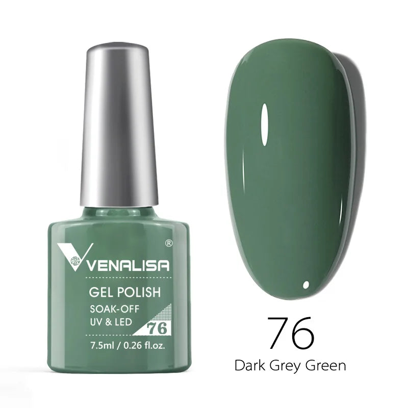 VENALISA – Vernis à Ongles Gel Semi-Permanent 7,5 ml, 120 Couleurs, UV/LED, Effet Paillettes, Formule Organique et Facile à Dissoudre