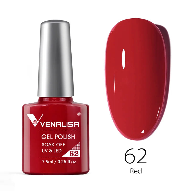 VENALISA – Vernis à Ongles Gel Semi-Permanent 7,5 ml, 120 Couleurs, UV/LED, Effet Paillettes, Formule Organique et Facile à Dissoudre
