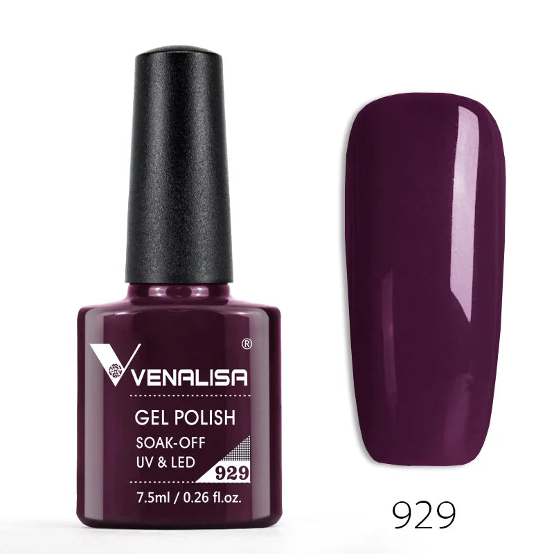 VENALISA – Vernis à Ongles Gel Semi-Permanent 7,5 ml, 120 Couleurs, UV/LED, Effet Paillettes, Formule Organique et Facile à Dissoudre