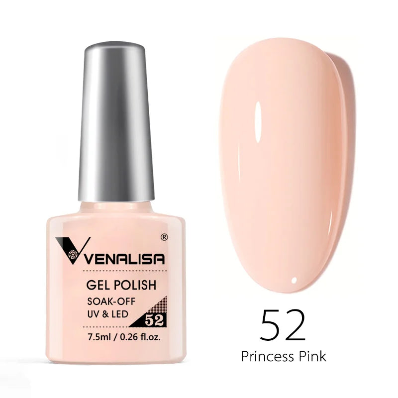 VENALISA – Vernis à Ongles Gel Semi-Permanent 7,5 ml, 120 Couleurs, UV/LED, Effet Paillettes, Formule Organique et Facile à Dissoudre