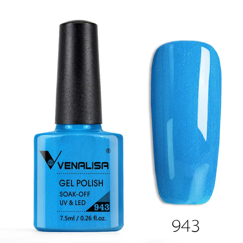 VENALISA – Vernis à Ongles Gel Semi-Permanent 7,5 ml, 120 Couleurs, UV/LED, Effet Paillettes, Formule Organique et Facile à Dissoudre