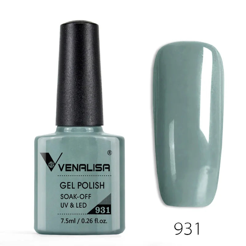 VENALISA – Vernis à Ongles Gel Semi-Permanent 7,5 ml, 120 Couleurs, UV/LED, Effet Paillettes, Formule Organique et Facile à Dissoudre