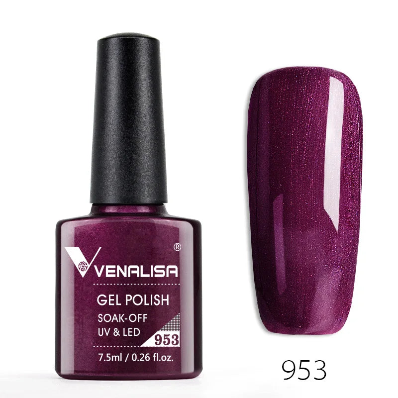 VENALISA – Vernis à Ongles Gel Semi-Permanent 7,5 ml, 120 Couleurs, UV/LED, Effet Paillettes, Formule Organique et Facile à Dissoudre