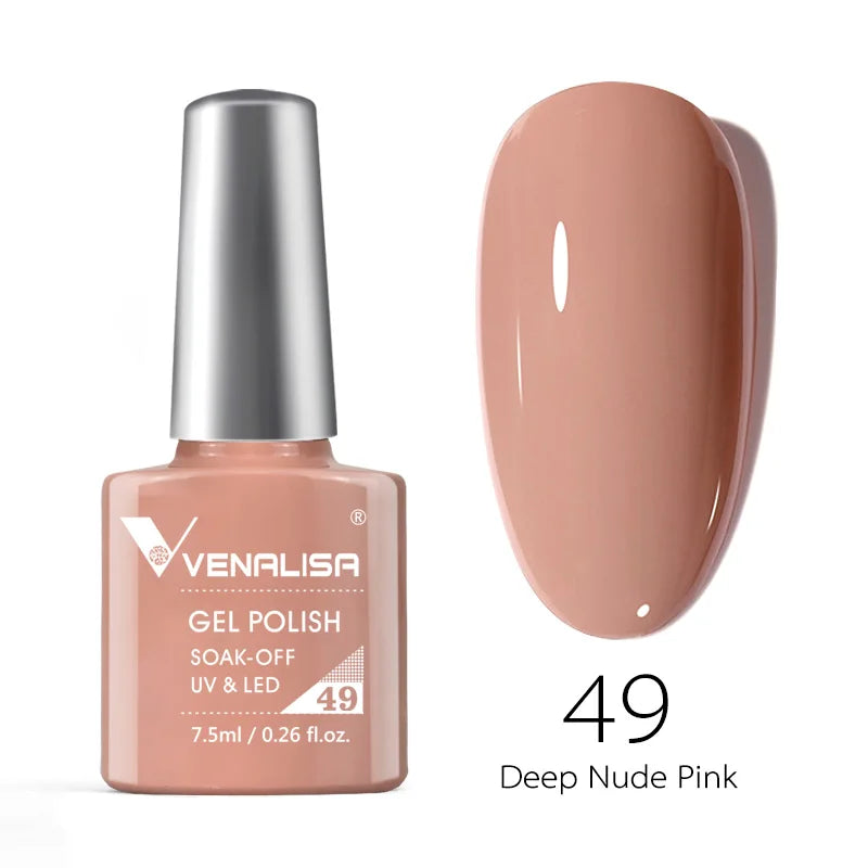 VENALISA – Vernis à Ongles Gel Semi-Permanent 7,5 ml, 120 Couleurs, UV/LED, Effet Paillettes, Formule Organique et Facile à Dissoudre