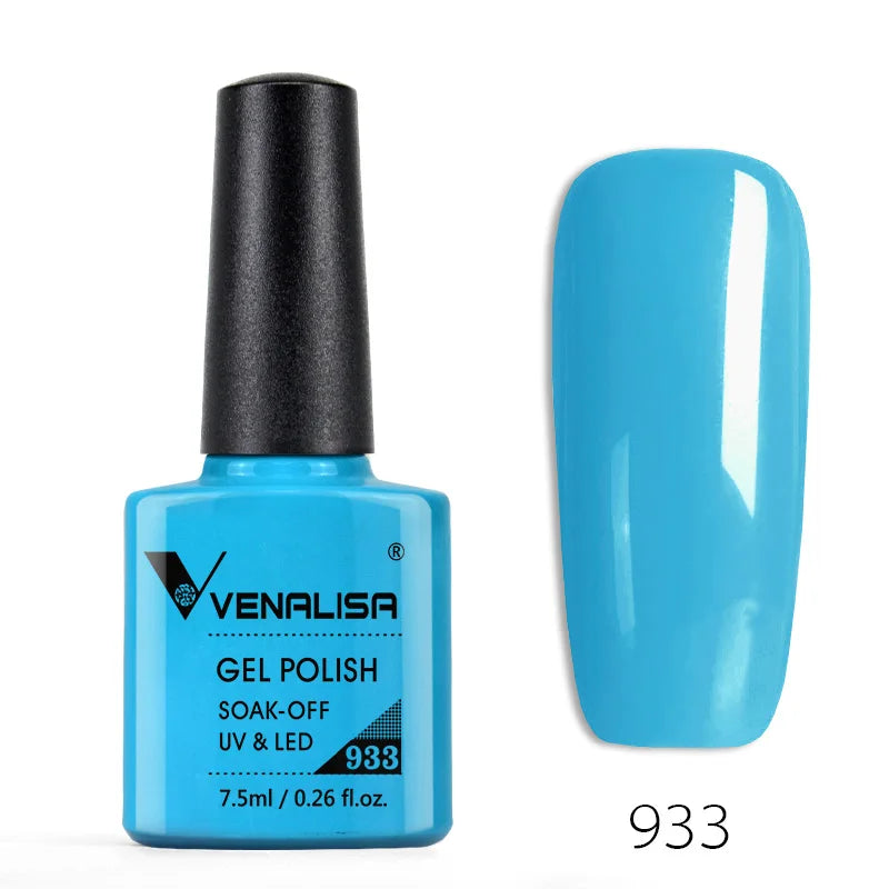 VENALISA – Vernis à Ongles Gel Semi-Permanent 7,5 ml, 120 Couleurs, UV/LED, Effet Paillettes, Formule Organique et Facile à Dissoudre