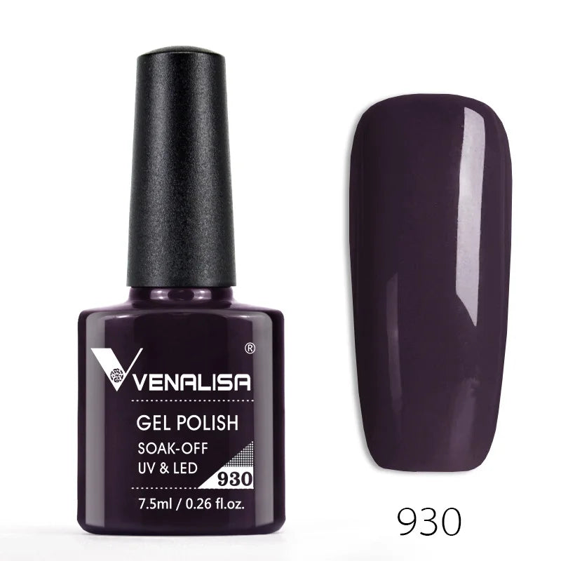 VENALISA – Vernis à Ongles Gel Semi-Permanent 7,5 ml, 120 Couleurs, UV/LED, Effet Paillettes, Formule Organique et Facile à Dissoudre