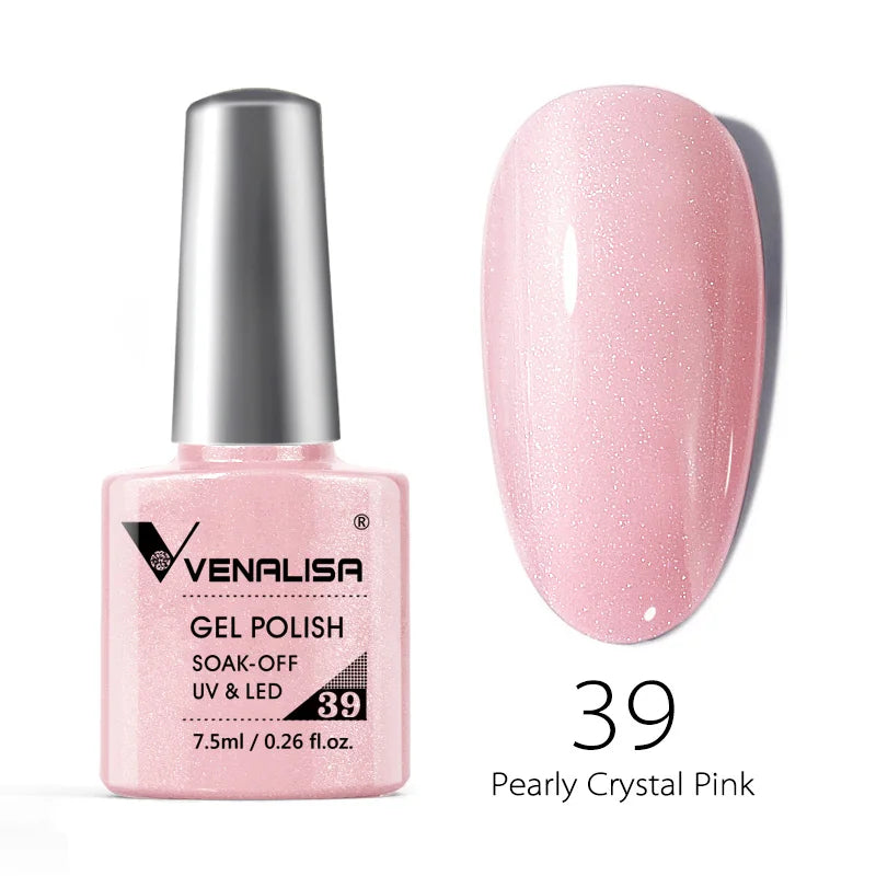 VENALISA – Vernis à Ongles Gel Semi-Permanent 7,5 ml, 120 Couleurs, UV/LED, Effet Paillettes, Formule Organique et Facile à Dissoudre