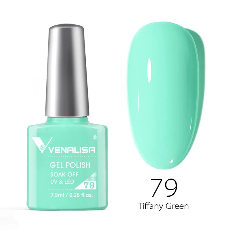 VENALISA – Vernis à Ongles Gel Semi-Permanent 7,5 ml, 120 Couleurs, UV/LED, Effet Paillettes, Formule Organique et Facile à Dissoudre