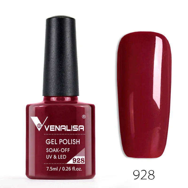 VENALISA – Vernis à Ongles Gel Semi-Permanent 7,5 ml, 120 Couleurs, UV/LED, Effet Paillettes, Formule Organique et Facile à Dissoudre