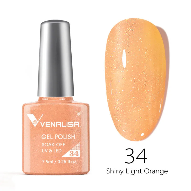 VENALISA – Vernis à Ongles Gel Semi-Permanent 7,5 ml, 120 Couleurs, UV/LED, Effet Paillettes, Formule Organique et Facile à Dissoudre