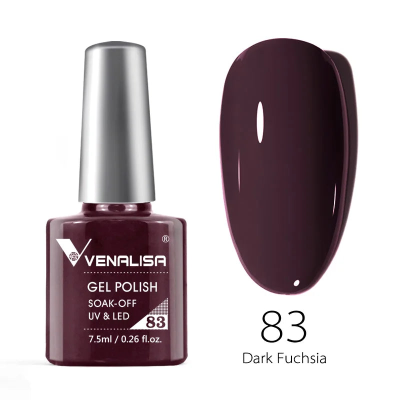 VENALISA – Vernis à Ongles Gel Semi-Permanent 7,5 ml, 120 Couleurs, UV/LED, Effet Paillettes, Formule Organique et Facile à Dissoudre