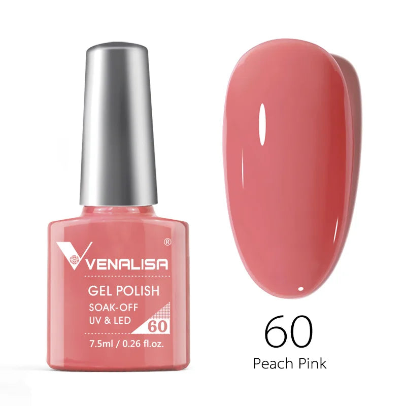 VENALISA – Vernis à Ongles Gel Semi-Permanent 7,5 ml, 120 Couleurs, UV/LED, Effet Paillettes, Formule Organique et Facile à Dissoudre