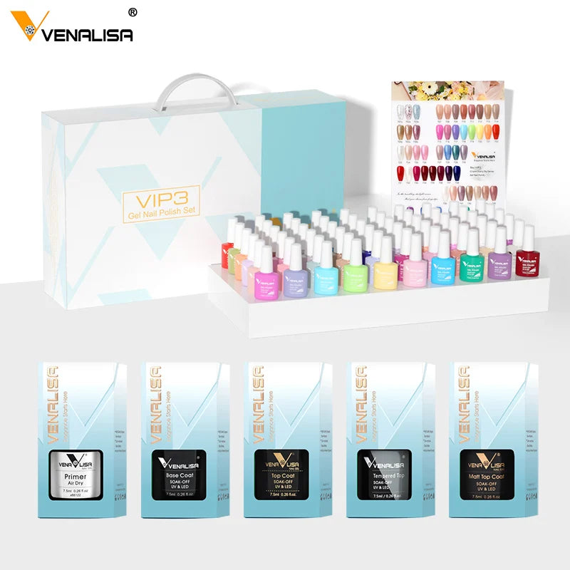 VENALISA – Vernis à Ongles Gel Semi-Permanent 7,5 ml, 120 Couleurs, UV/LED, Effet Paillettes, Formule Organique et Facile à Dissoudre